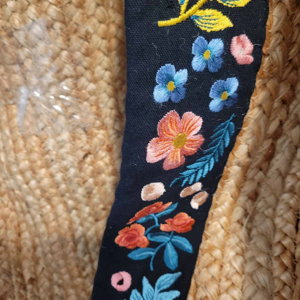 Rifle Paper Co. Floral Jute Door Mat with Black Border